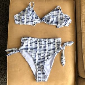 Tie dye high waisted swimsuit